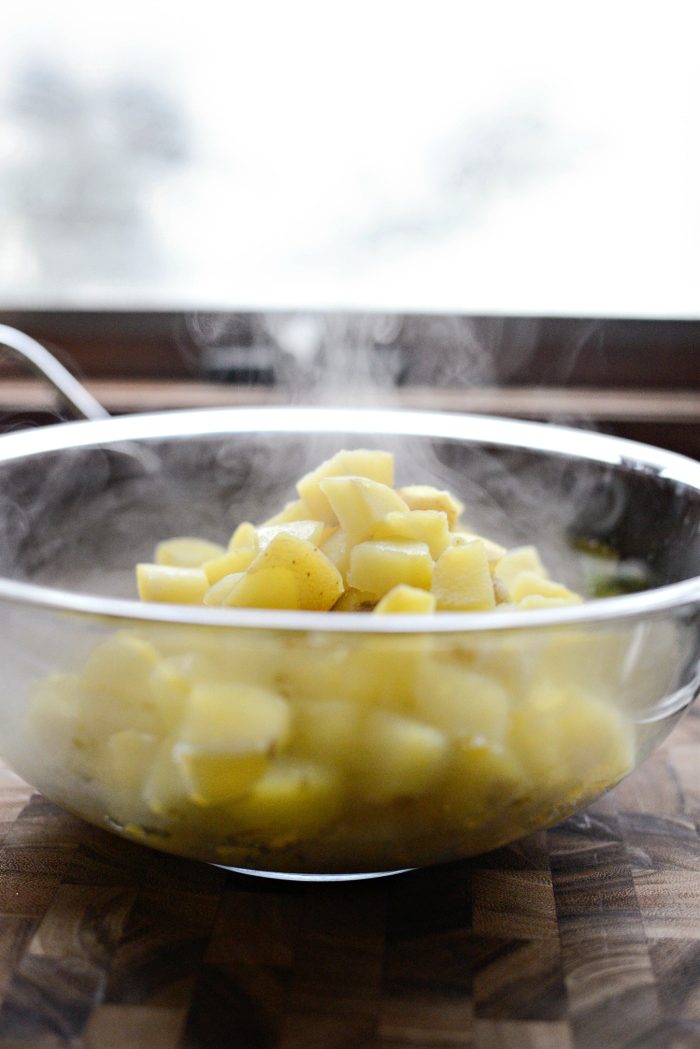 drain par cooked potatoes