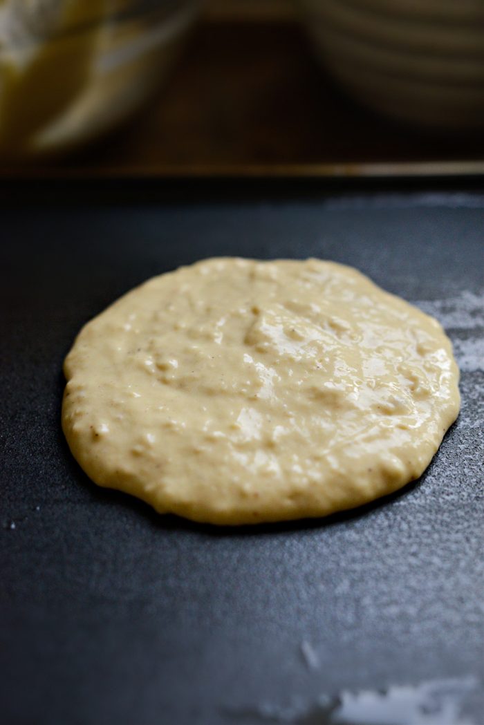 add batter to griddle