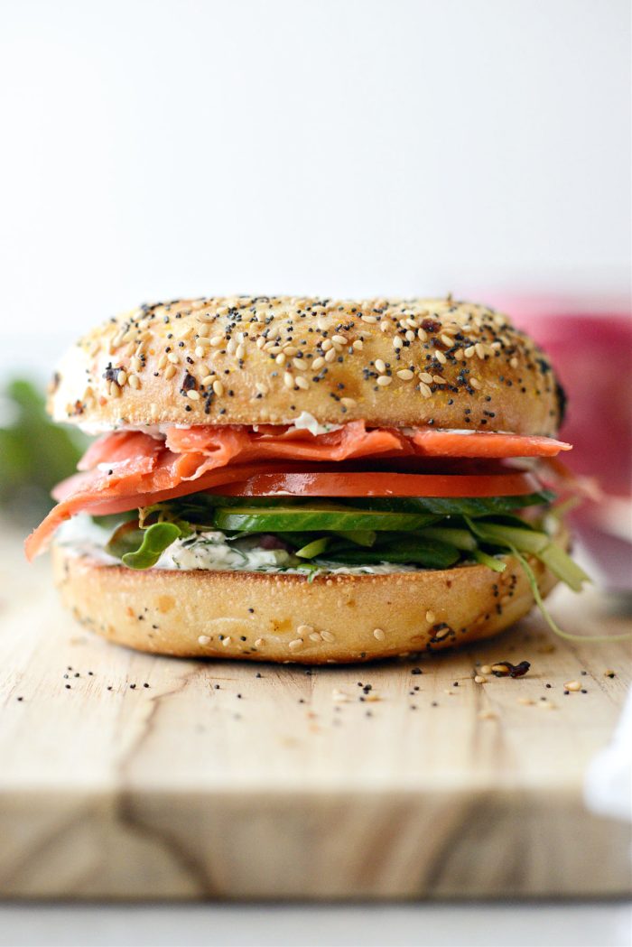 sandwich with the second bagel half