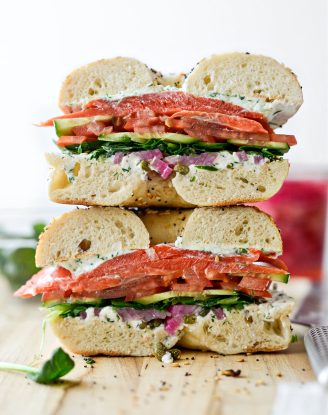 Smoked Salmon Bagel Sandwich