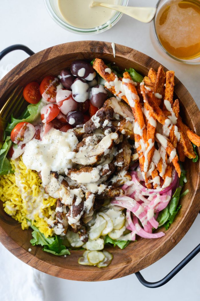 Air Fryer Chicken Shawarma Salad