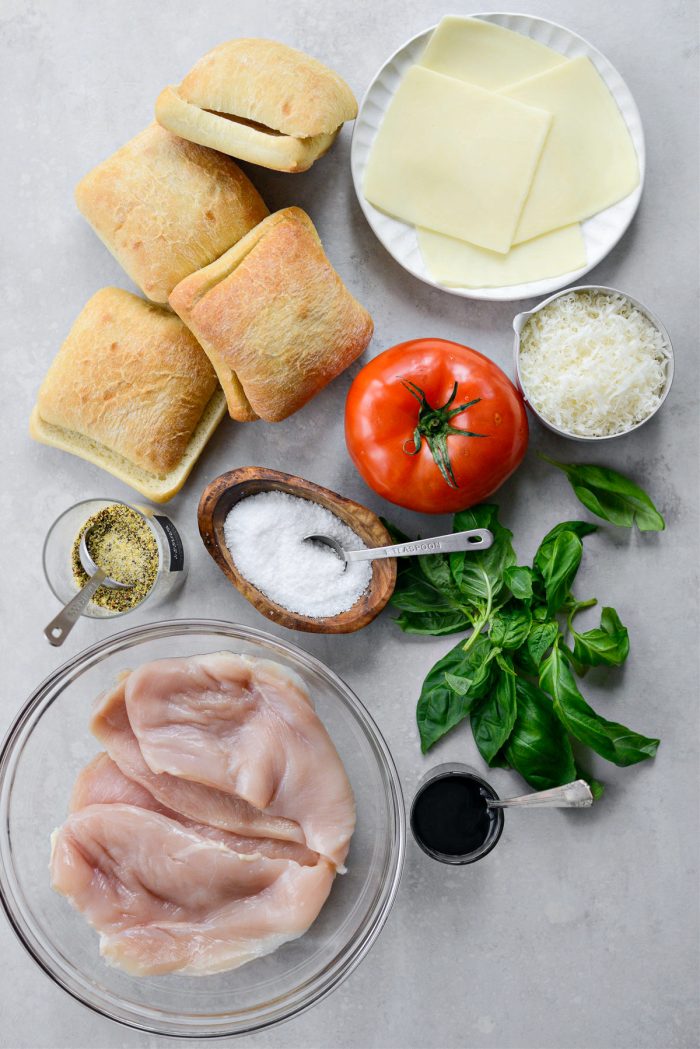 ingredients for Chicken Caprese Panini