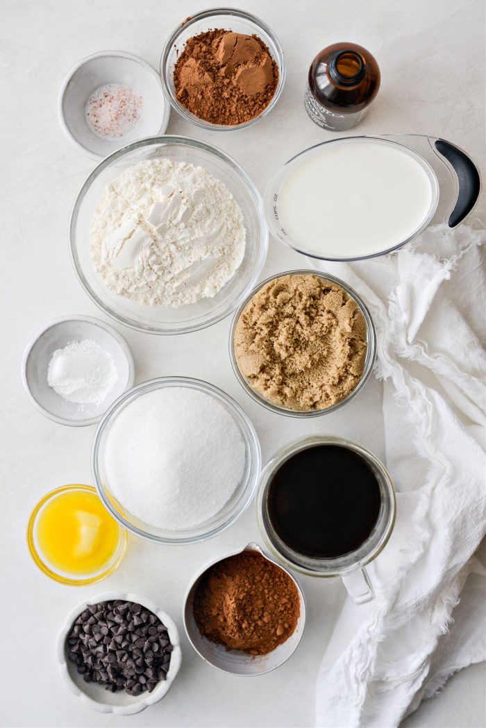 ingredients for Chocolate Pudding Cake