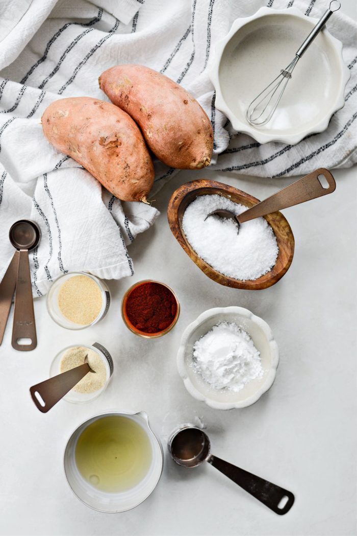 ingredients for Crispy Baked Sweet Potato Fries