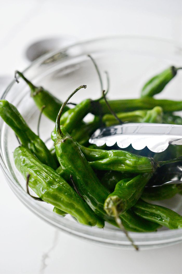 toss peppers to coat in oil