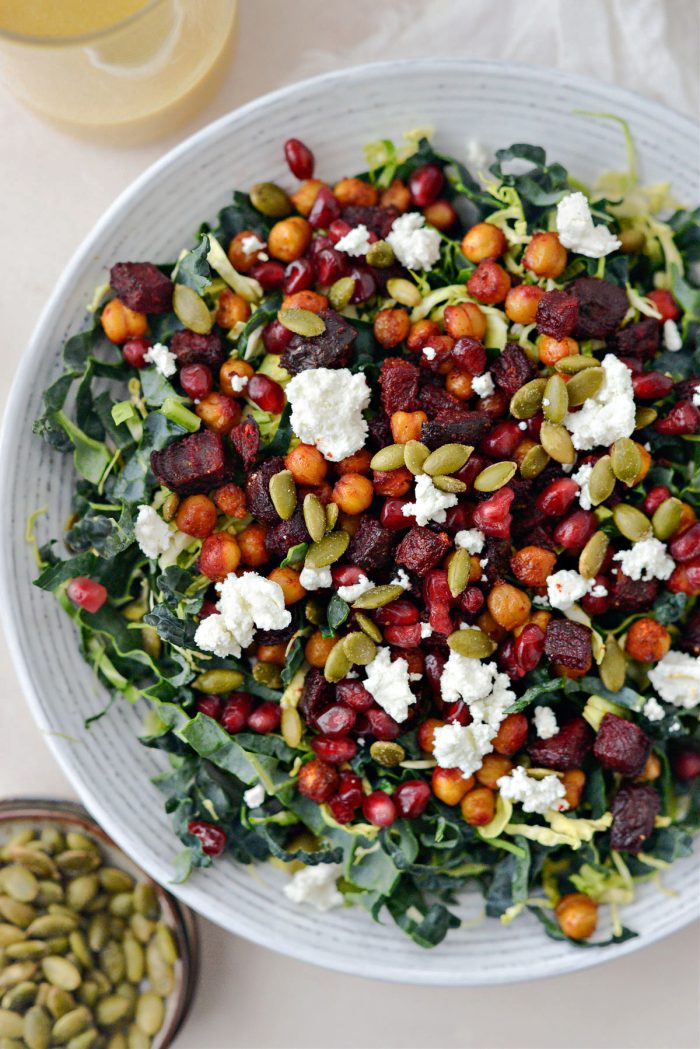 Roasted beet and chickpea cabbage salad