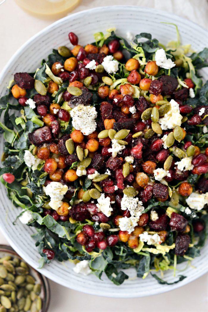 Roasted Beet and Chickpea Kale Salad