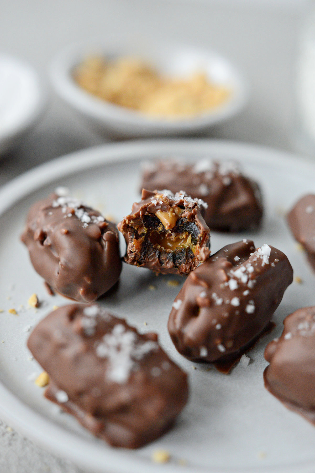 Stuffed Dates with Salted Snickers just scratch them Karinokada