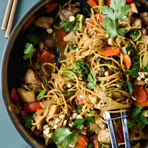 Spicy Peanut Noodles with Chicken