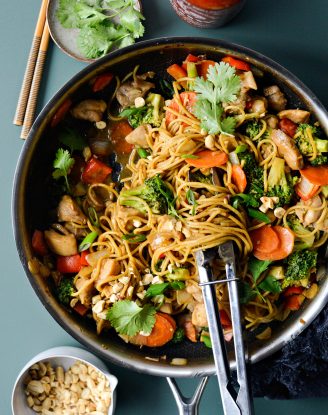 Spicy Peanut Noodles with Chicken