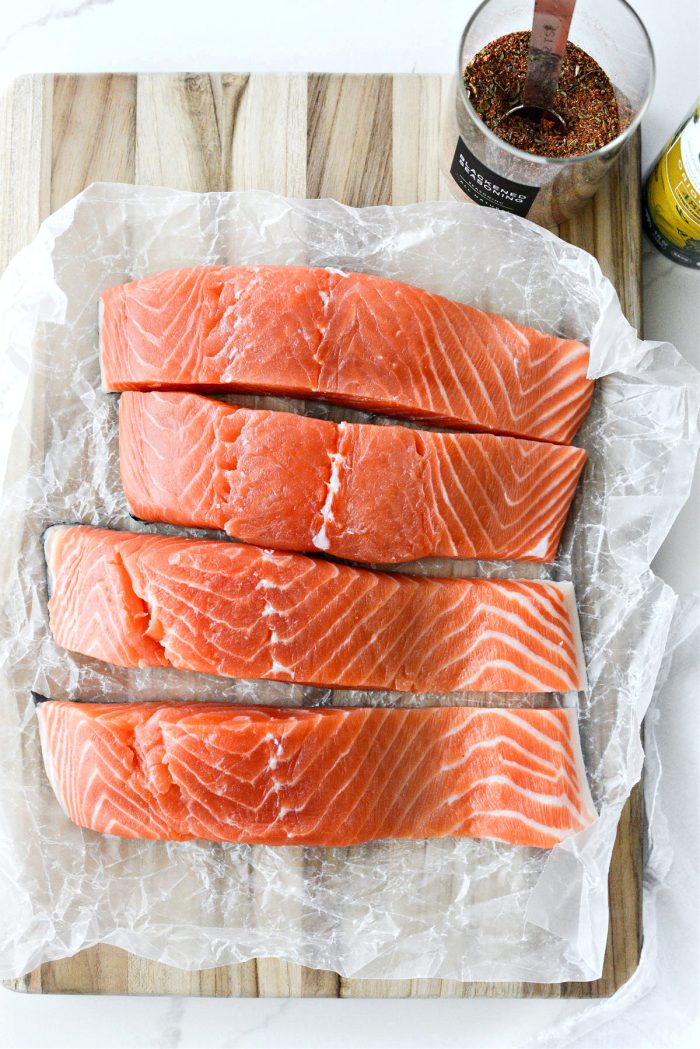 Ingredientes de salmón ennegrecido Air Fryer