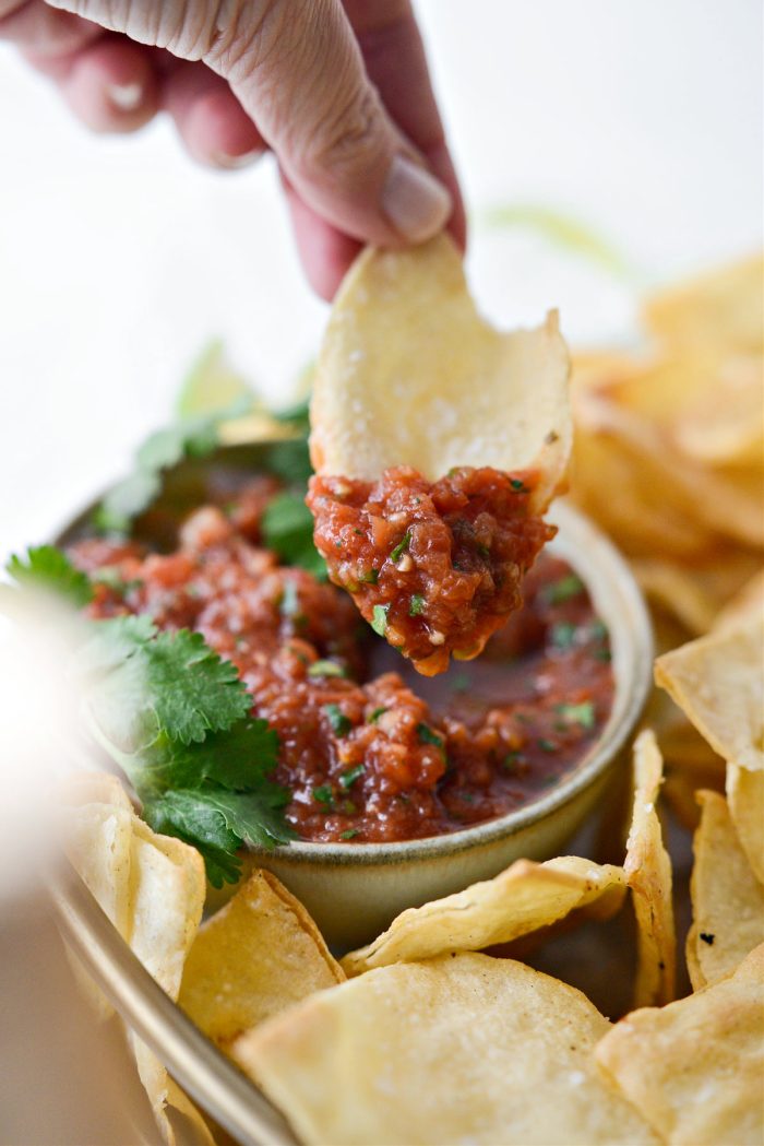 chip with homemade salsa