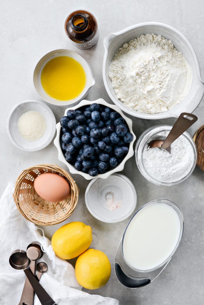 Ingredients for Lemon Blueberry Pancakes