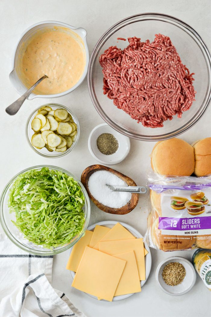 Ingredients for Mini Mac Sliders