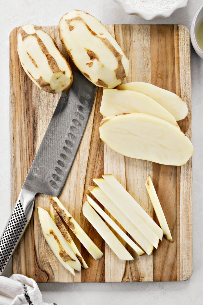 peel and cut potatoes