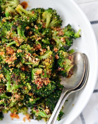 Roasted Broccoli with Chili Garlic Oil and Parmesan