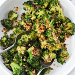 Roasted Broccoli with Chili Garlic Oil and Parmesan