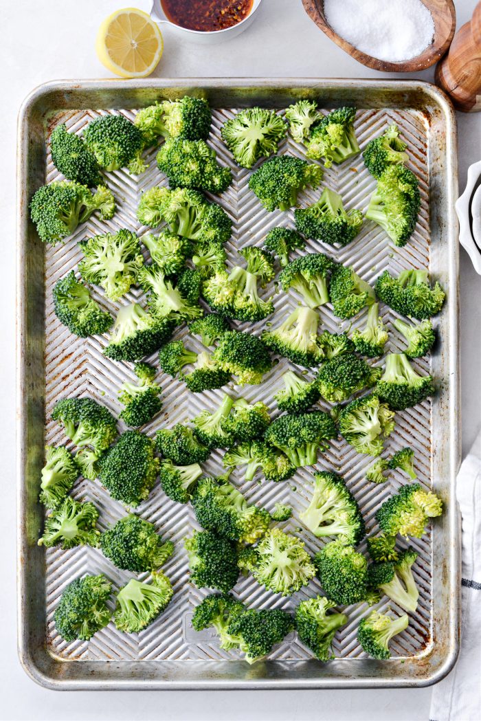 brocoli on sheet pan