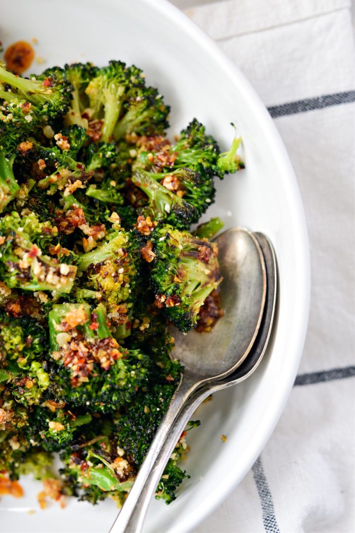 Roasted Broccoli with Chili Garlic Oil and Parmesan