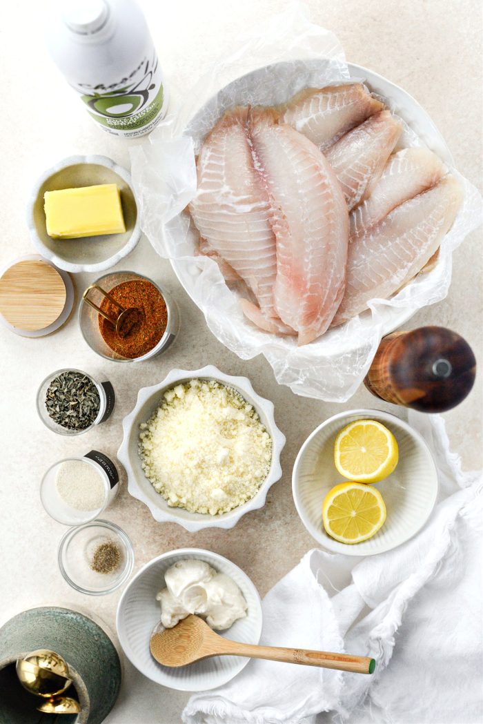 ingredients for Broiled Tilapia Parmesan