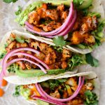 Buffalo Cilantro Lime Shrimp Tacos