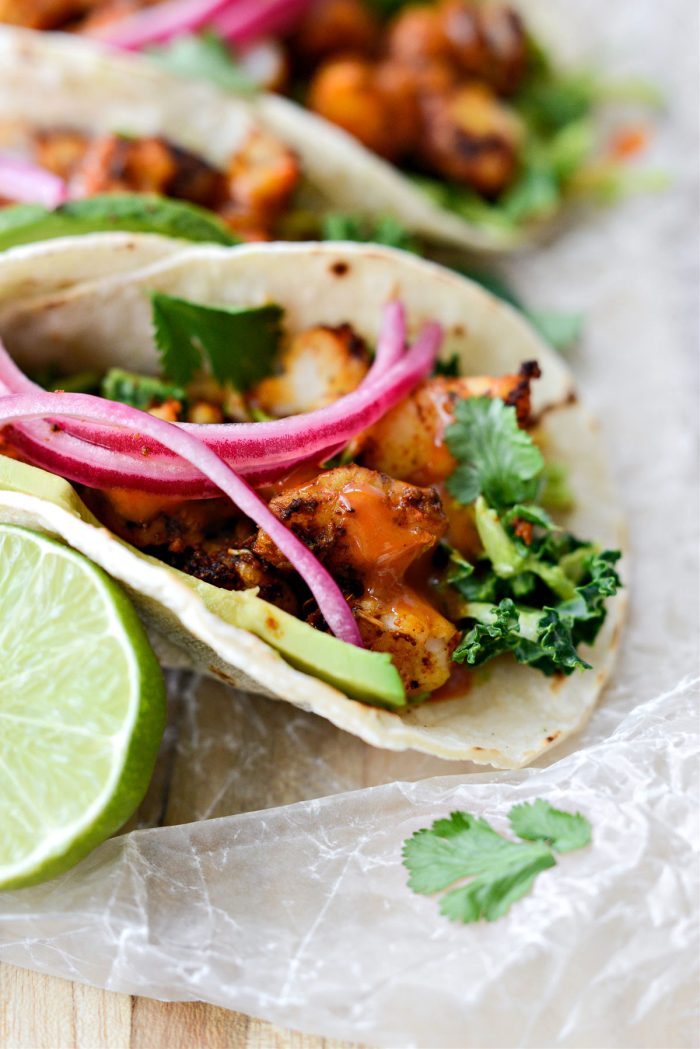 Buffalo Cilantro Lime Shrimp Tacos