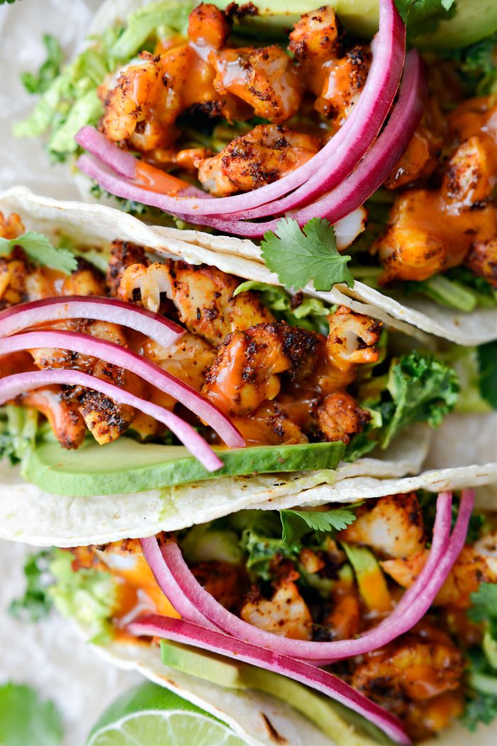 Buffalo Cilantro Lime Shrimp Tacos