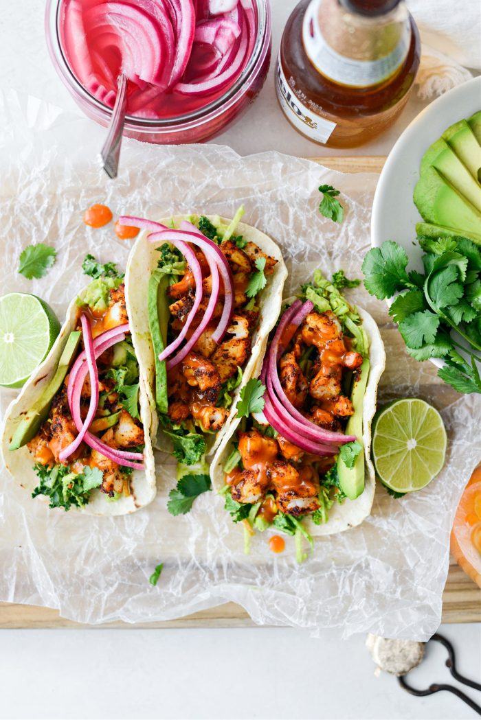 Buffalo Cilantro Lime Shrimp Tacos