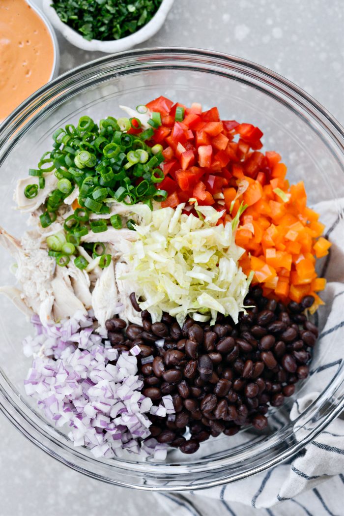 salad ingredients in bowl