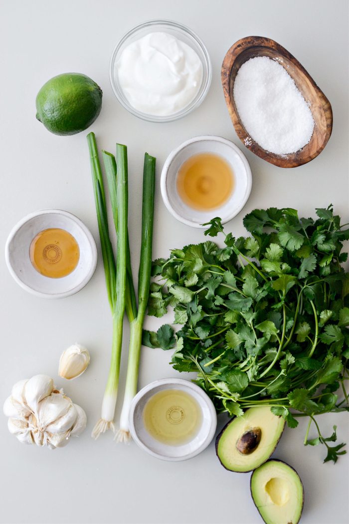 ingredients for Cilantro Lime Avocado Dressing