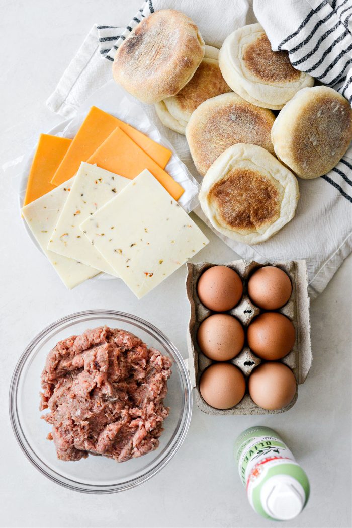 Sausage Egg and Cheese Breakfast Sandwich ingredients