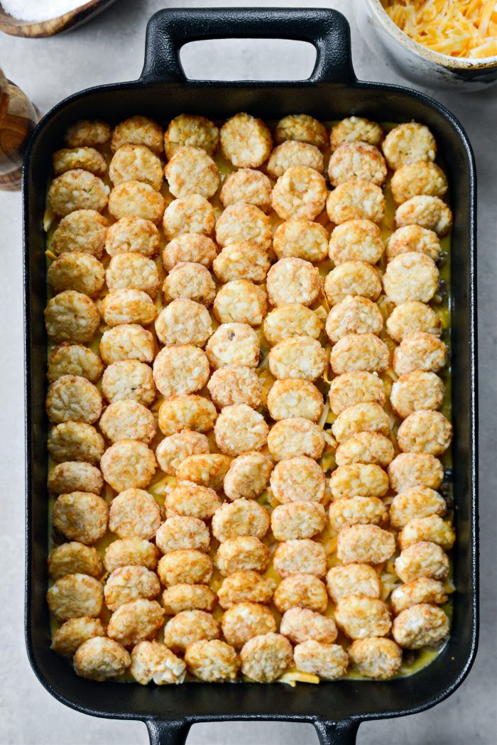 Arrange the frozen tater dumplings on top