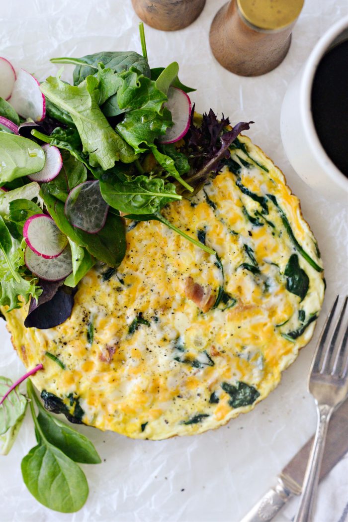 Cheesy Spinach Bacon Frittata