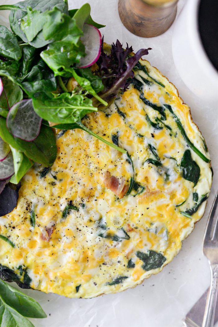 Cheesy Spinach Bacon Frittata