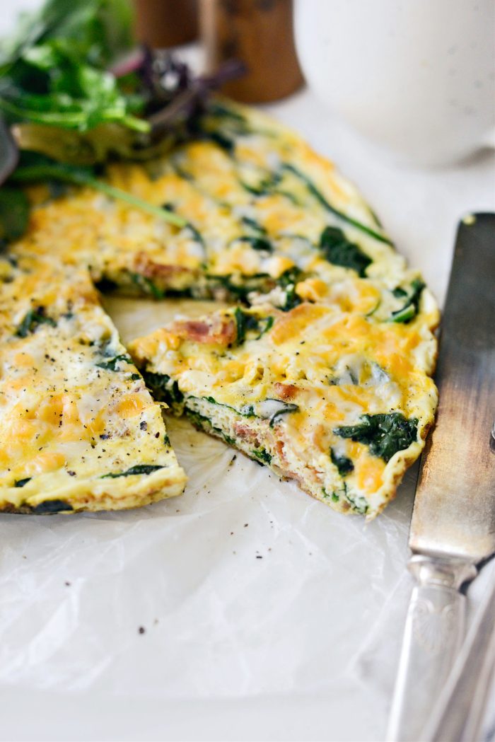 Cheesy Spinach Bacon Frittata