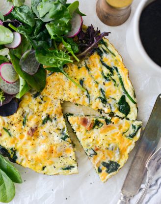 Cheesy Spinach Bacon Frittata