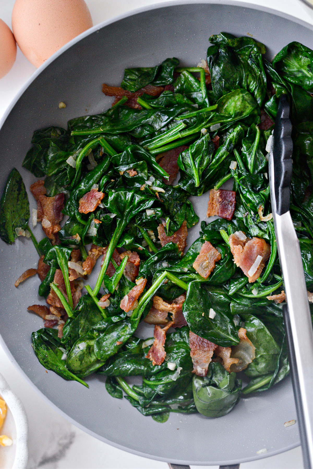 Cheesy Spinach Bacon Frittata - Simply Scratch