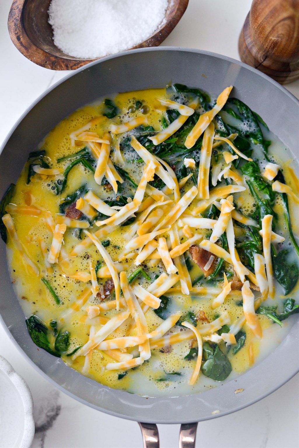 Cheesy Spinach Bacon Frittata - Simply Scratch