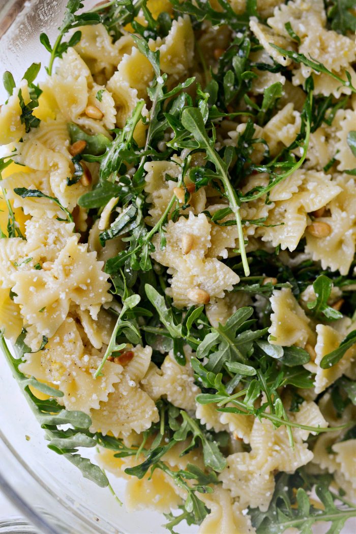 combined pasta salad ingredients