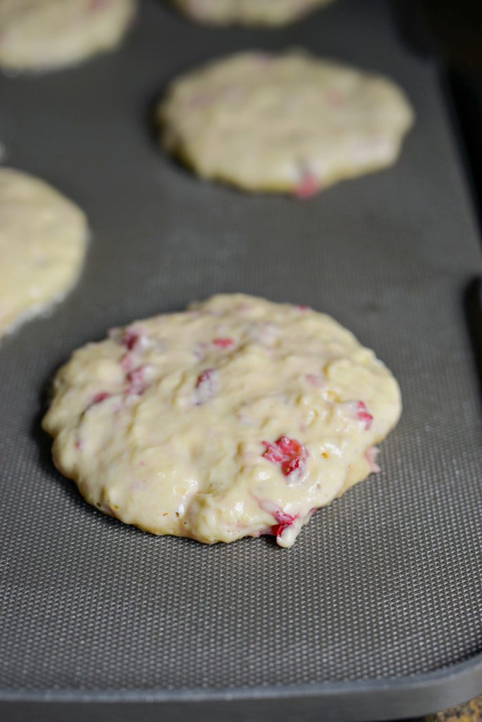 pour batter onto griddle