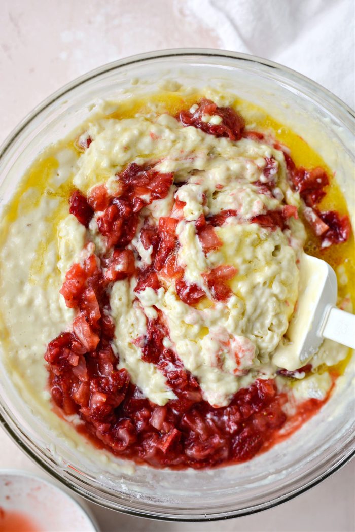 Melted butter and mashed strawberries