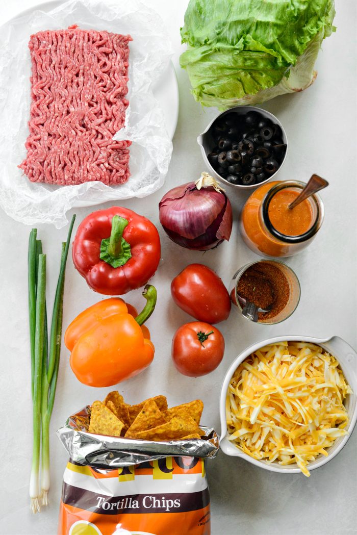 ingredients for chopped Taco Salad