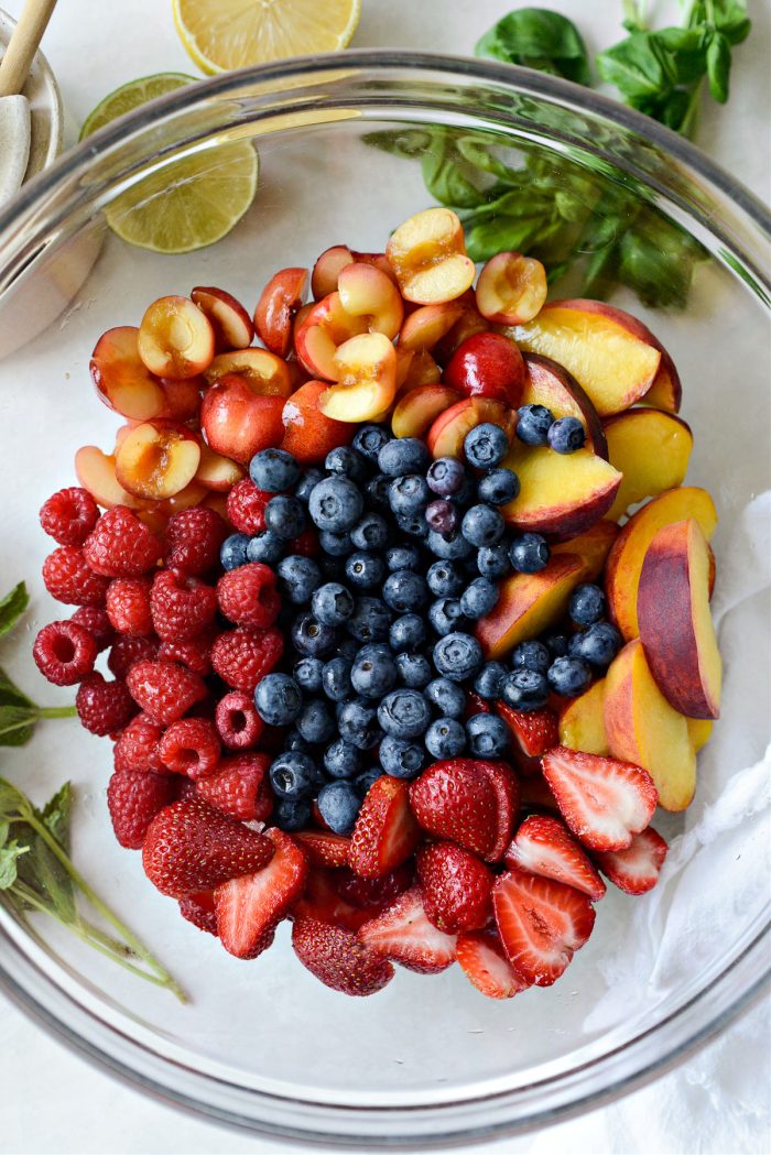 add fruit in mixing bowl
