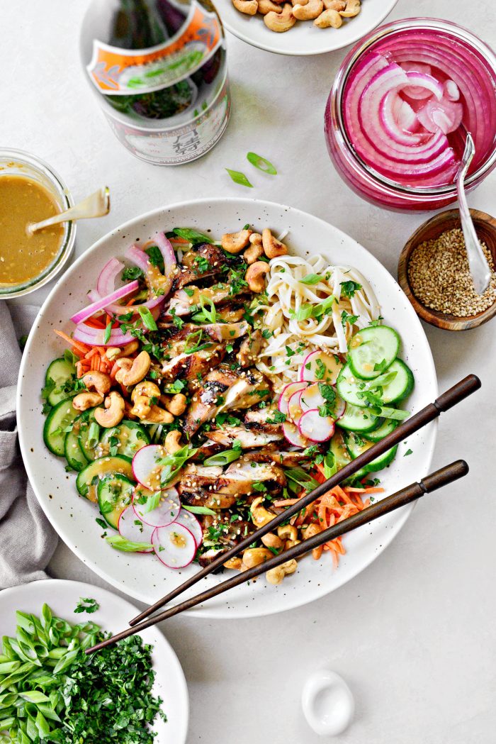 Grilled Sesame Chicken Noodle Bowls
