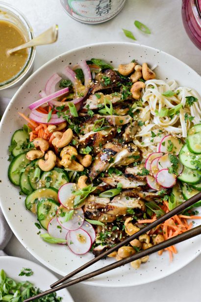 Grilled Sesame Chicken Noodle Bowls - Simply Scratch