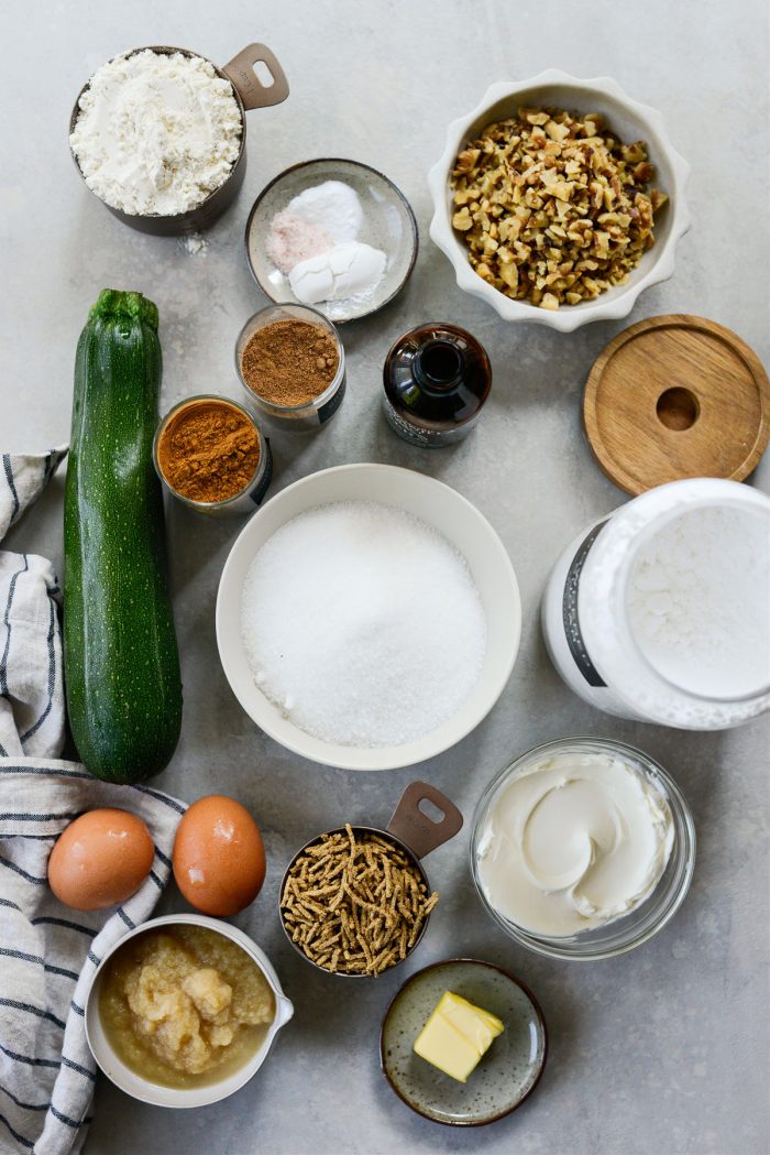 Zucchini Cake with Cream Cheese Frosting ingredients