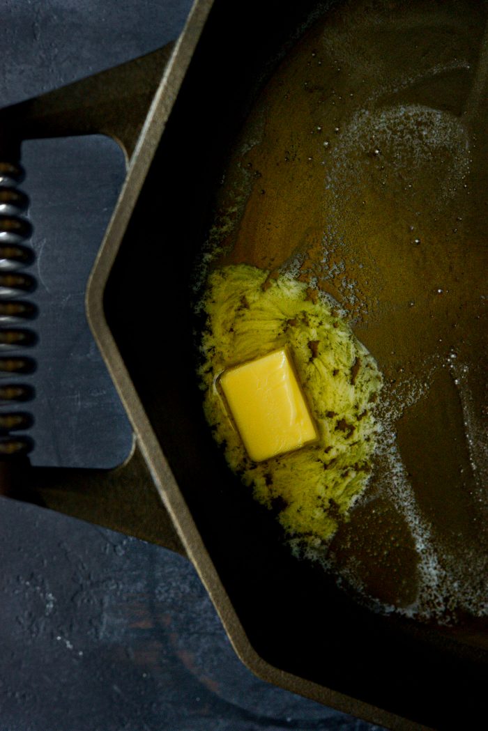 melt butter in a 14-inch skillet