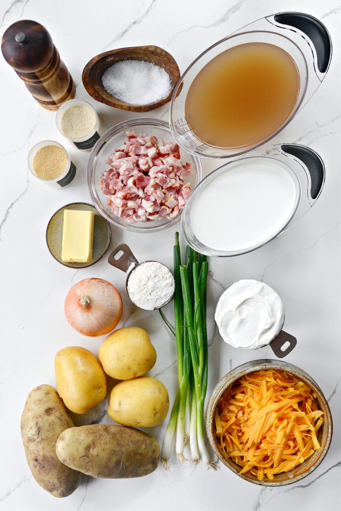ingredients for Loaded Baked Potato Soup