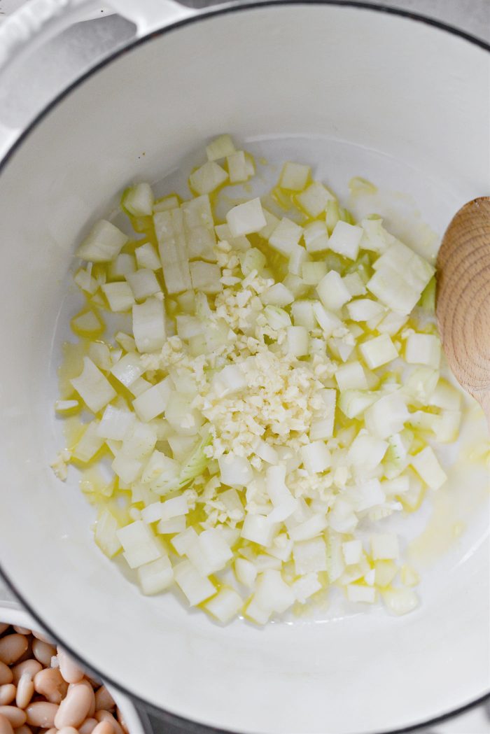 saute onions and garlic in olive oil