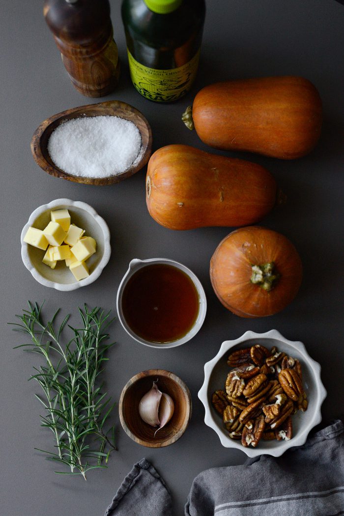 ingredients for Roasted Maple Rosemary Honeynut Squash